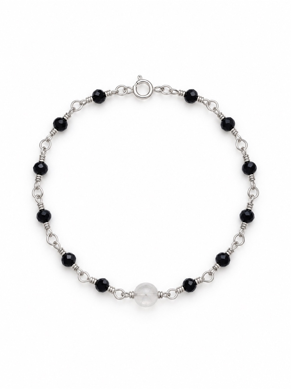 AMB1 Black Onyx + Moonstone Bracelet